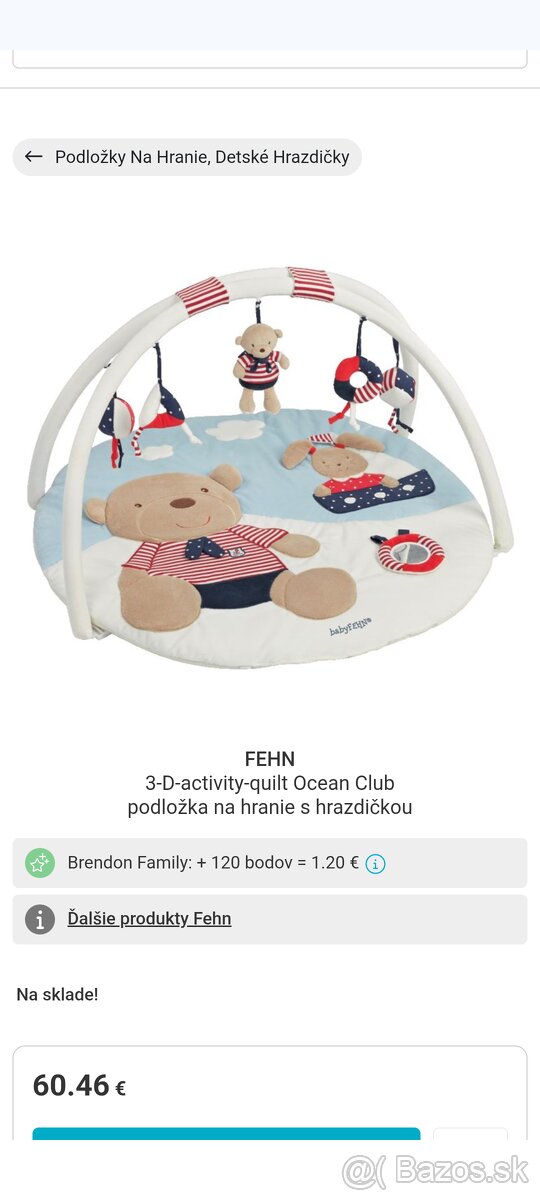 Hracia deka pre bábätko baby fehn