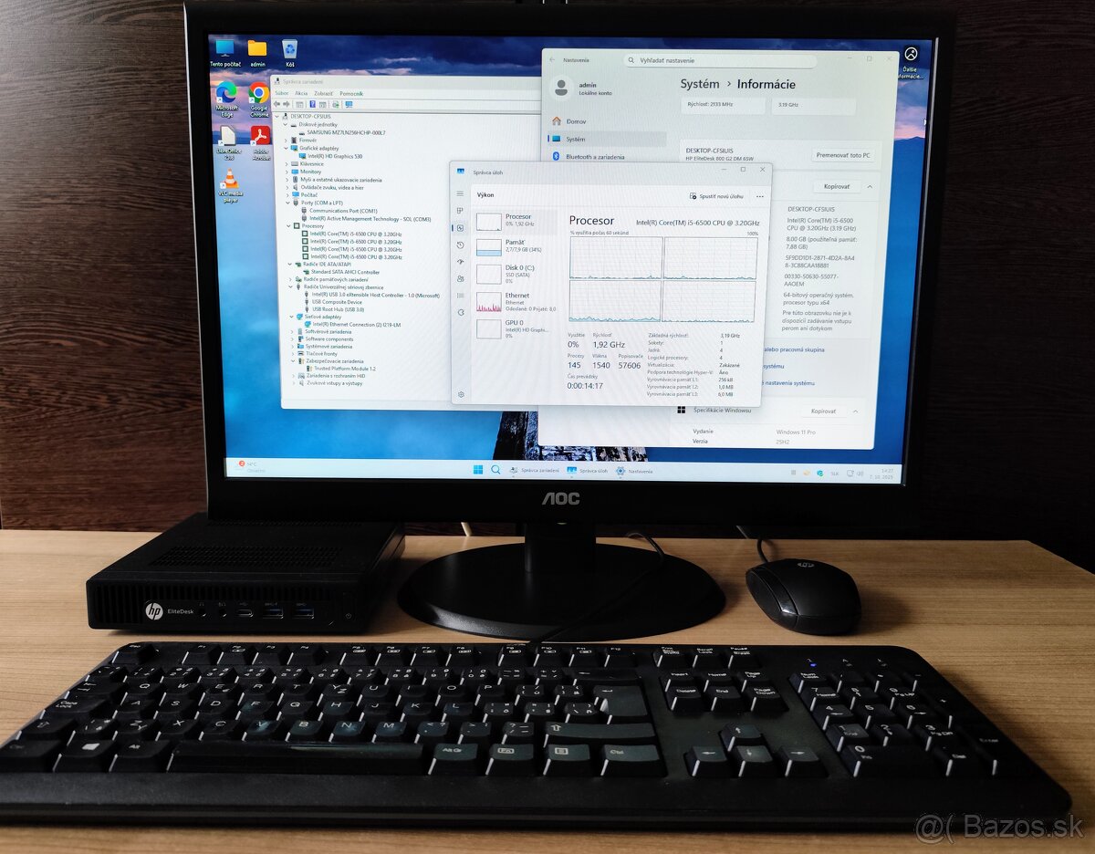 ✔️ Komplet počítač 4x3,6GHz +8GB ram+ SSD + LCD + zaruka