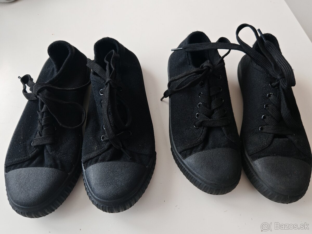 Čierne šnúrovacie plátenky