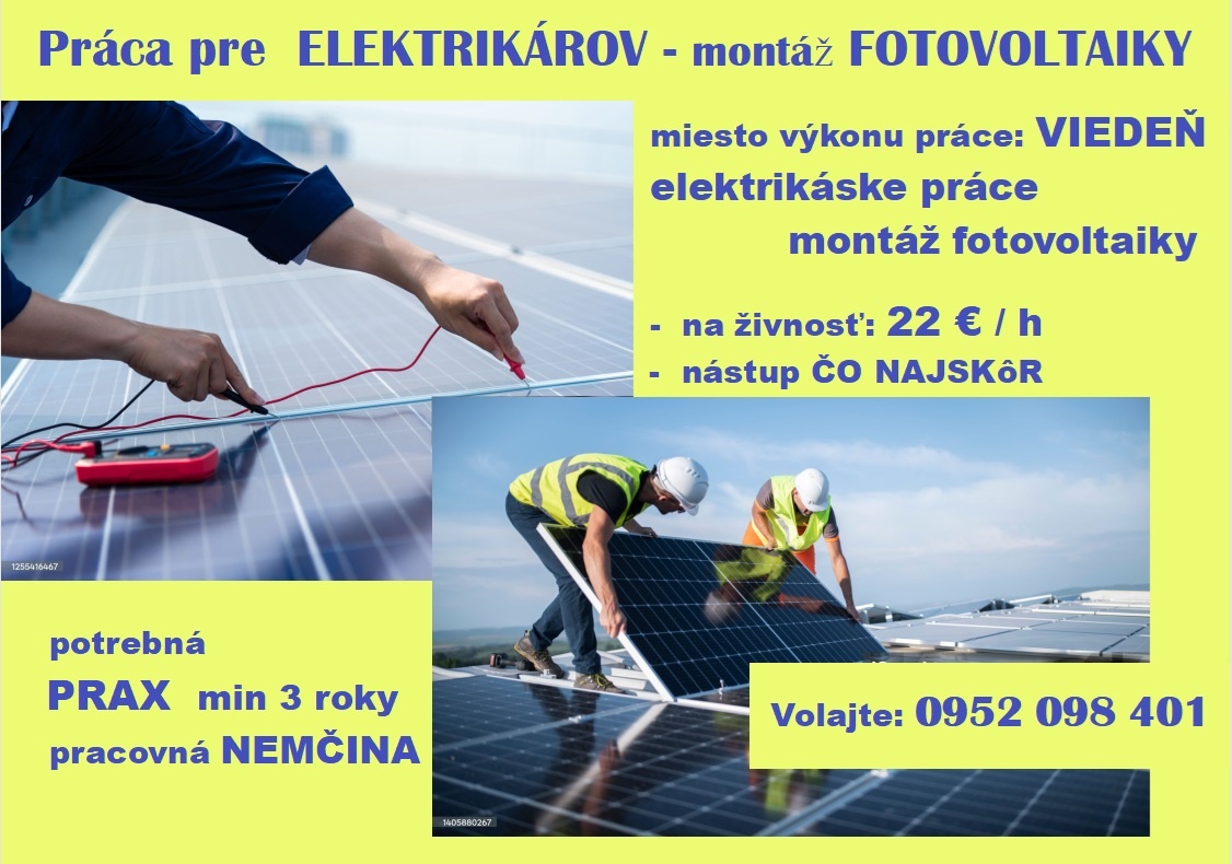 ELEKTRIKÁR - FOTOVOLTAIKY vo VIEDNI