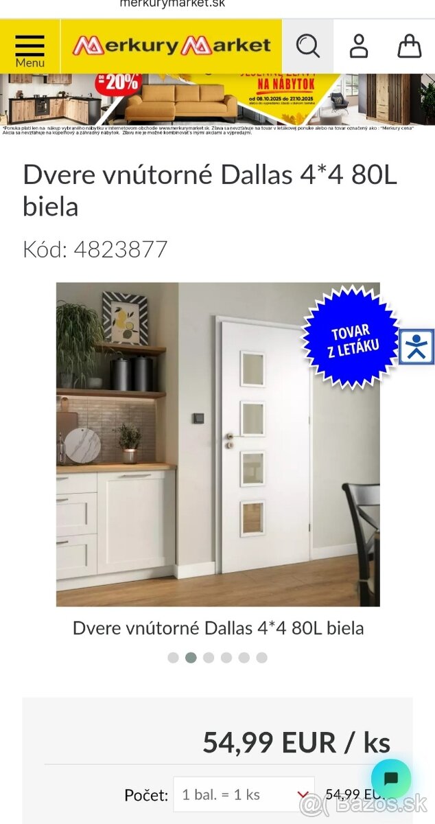 Interiérové dvere 80 ľavé NOVÉ