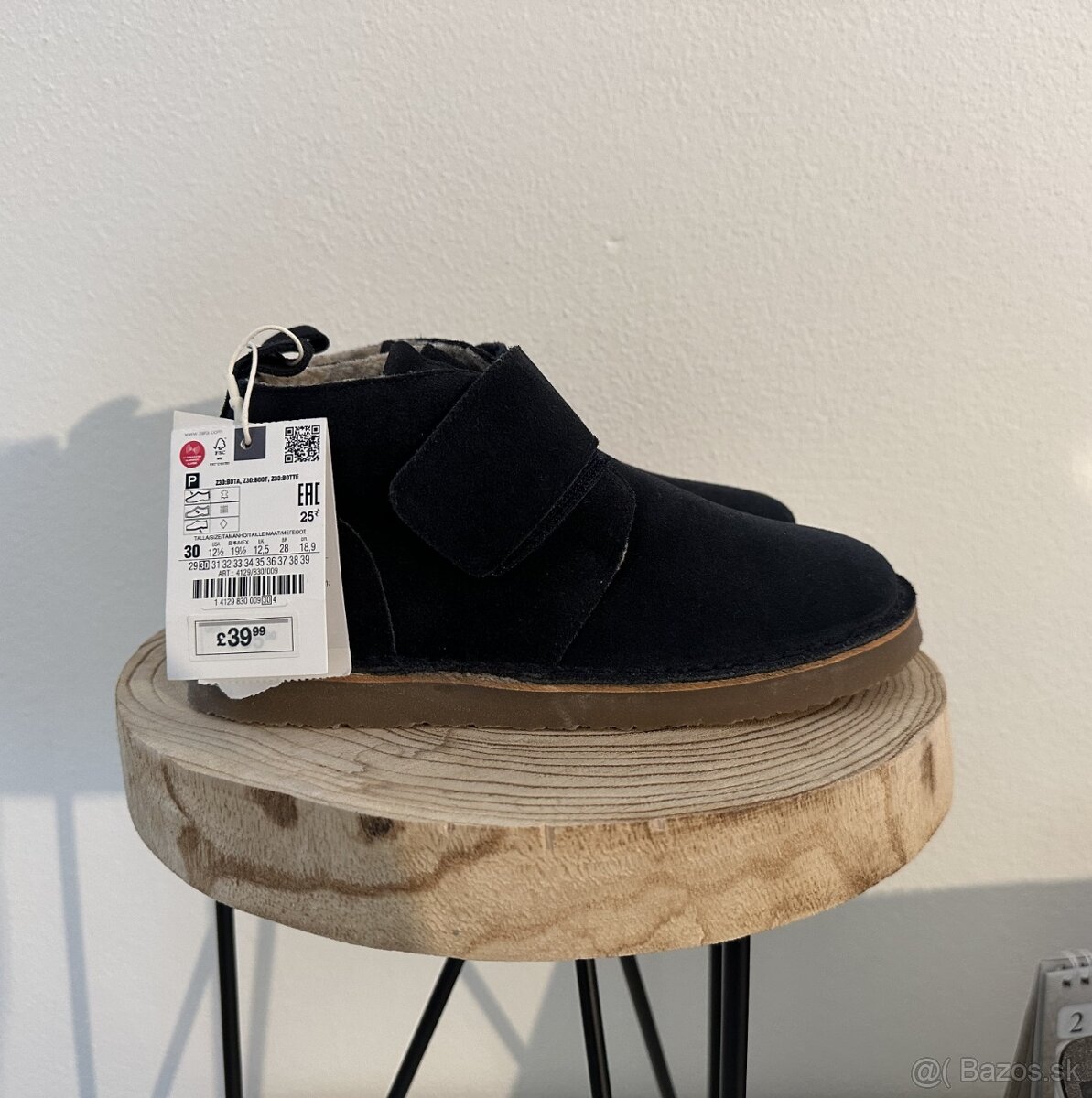 Semišové zateplené topánky ZARA, veľ 30