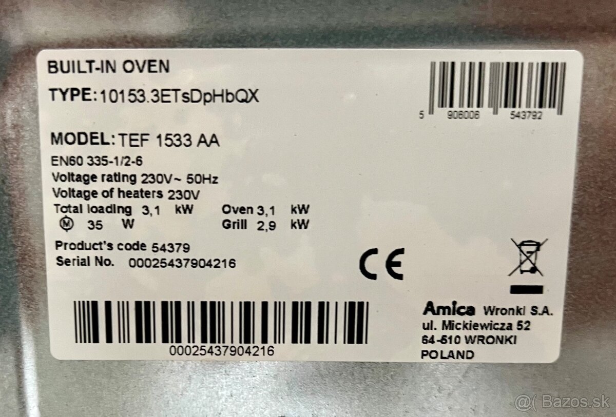 Vstavaná teplovzdušná rúra