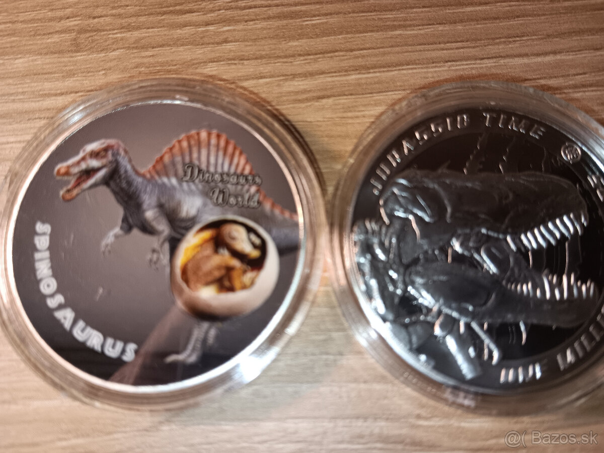 postriebrene pamätne mince DINOSARY 2