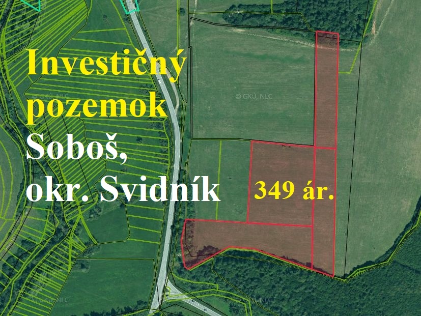 INVESTIČNÉ POZEMKY BLÍZKO MESTA - K.Ú. SOBOŠ, OKR. SVIDNÍK