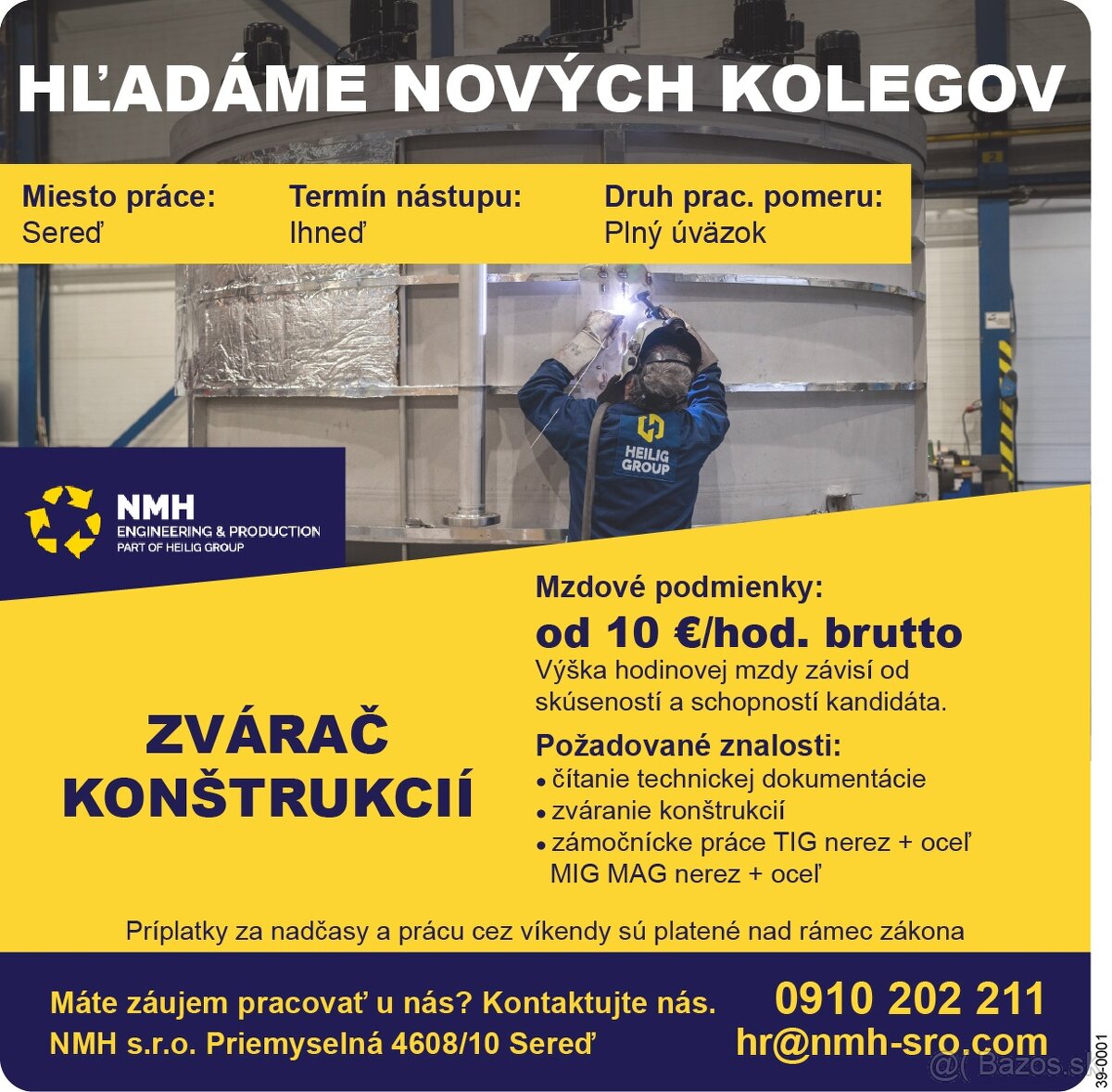 ZVÁRAČ KONŠTRUKCIÍ - Trnavský kraj, Sereď