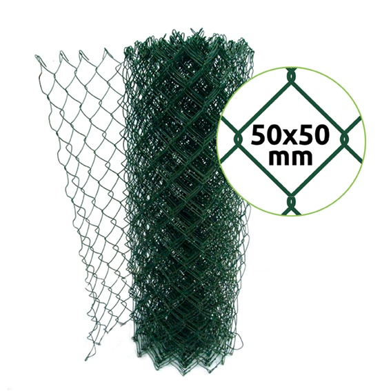 Štvorhranné pletivo ZnPVC 53x53mm 1,25mx25m zelená