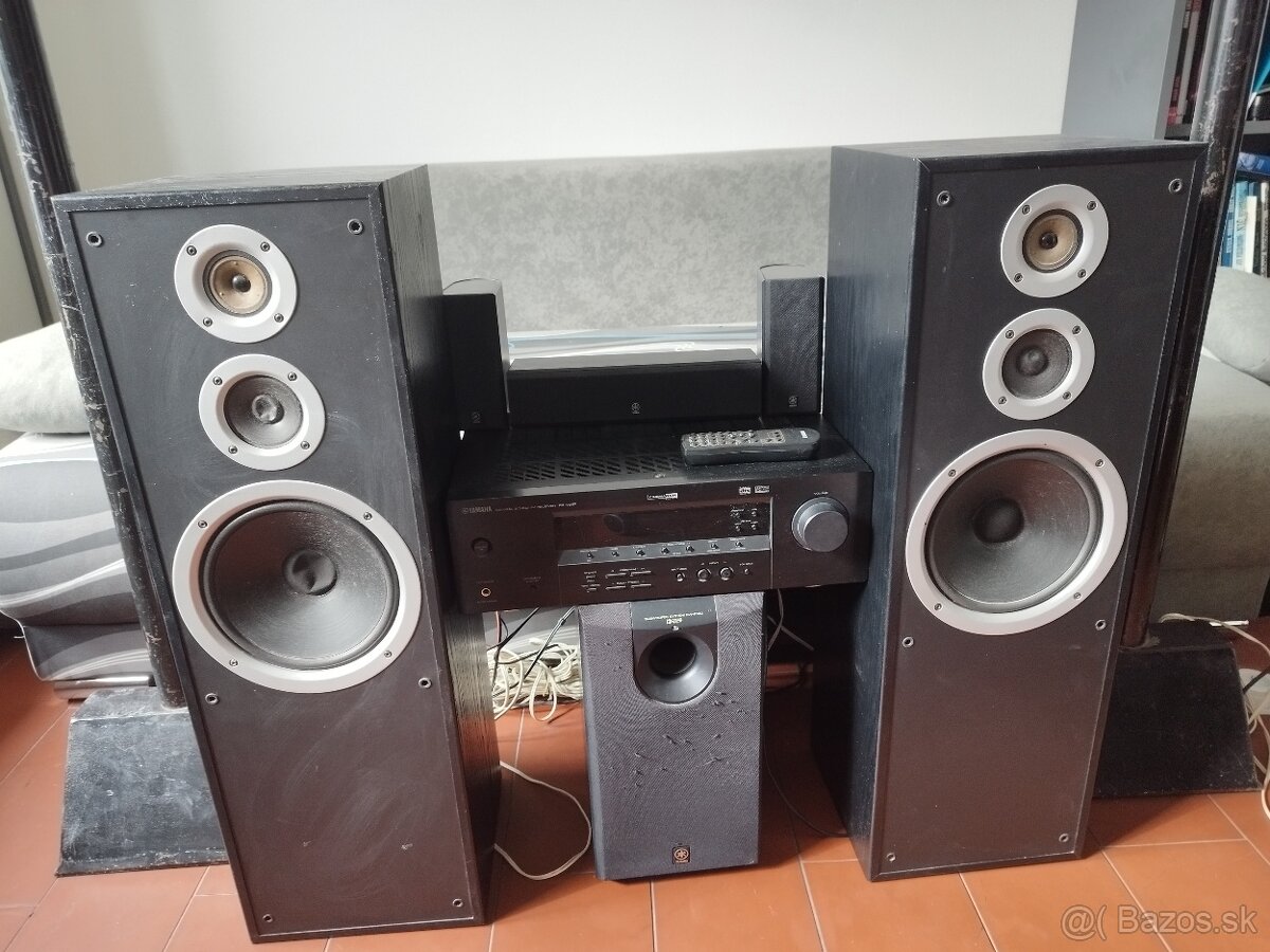 Kompletná zvuková zostava Yamaha + Jamo + Philips DVD – 5.1,