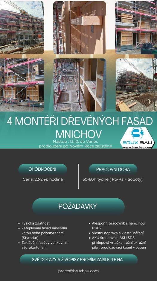 montérov fasád pre drevené fasády a izolácie v Mníchove
