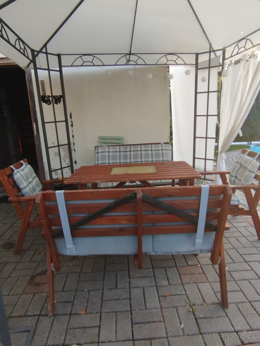 Predám používaný záhradný. drevený  nábytok