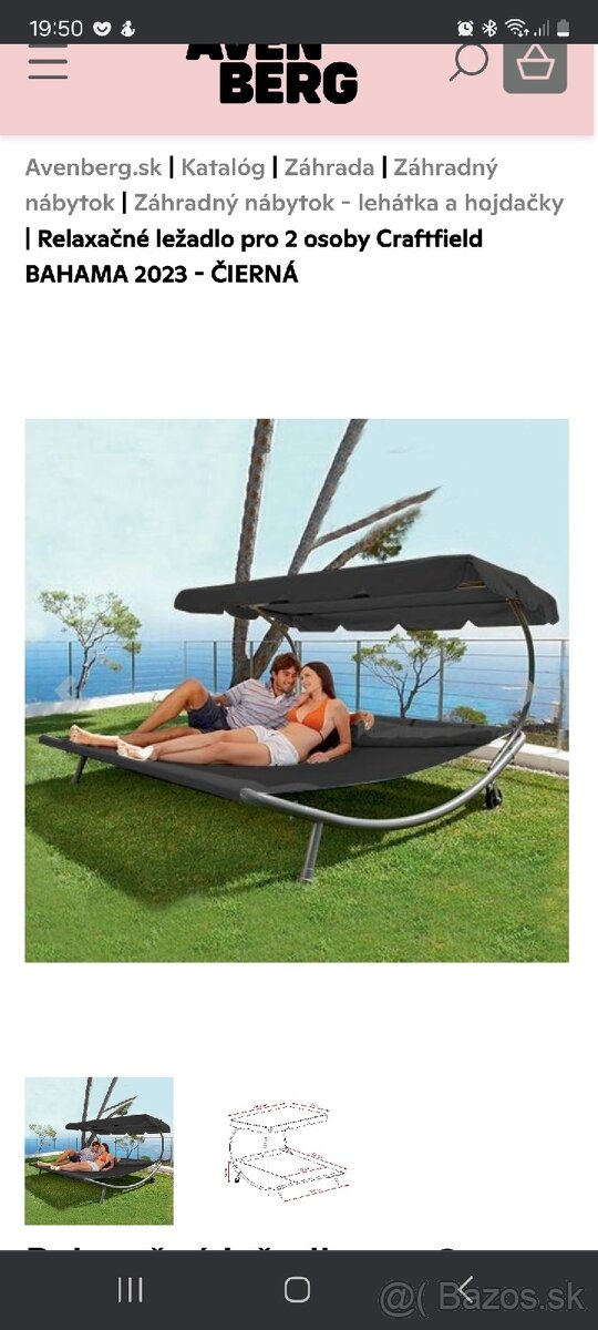 Relaxačné lehátko pre 2 osoby