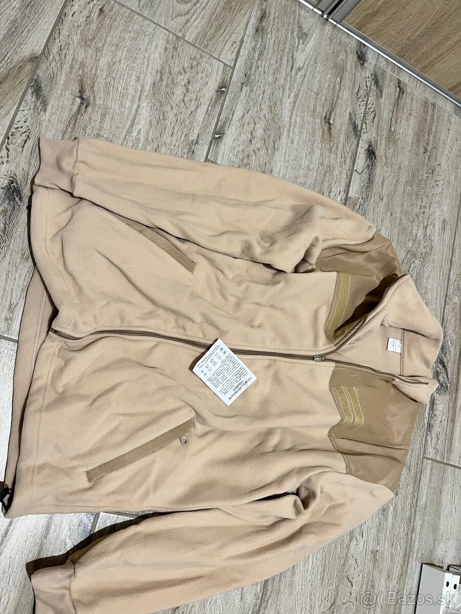 Flísová bunda hrubá na zips púšť