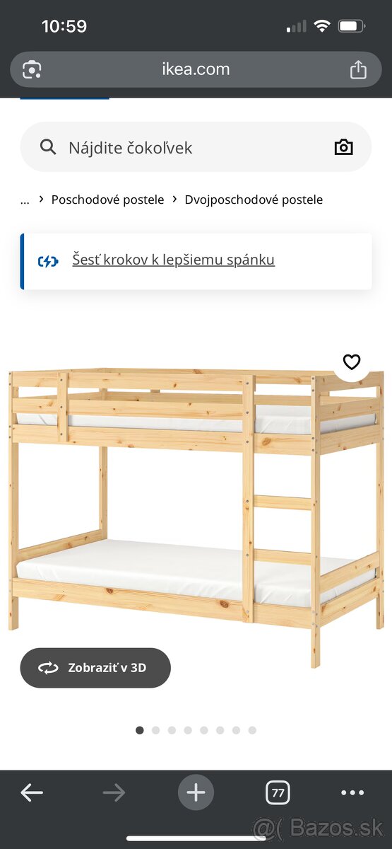 Poschodová posteľ Ikea