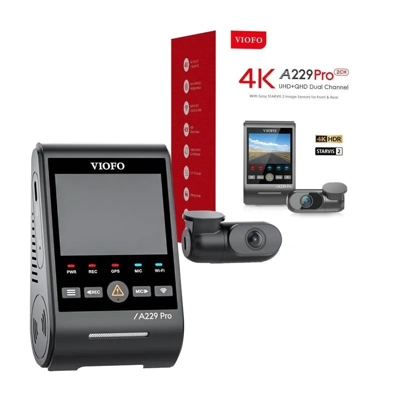 Kamera VIOFO A229 PRO 2CH 4K WiFi, GPS videorekordér