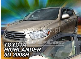 Deflektory - Protiprievanové plexi Toyota Highlander od 2007