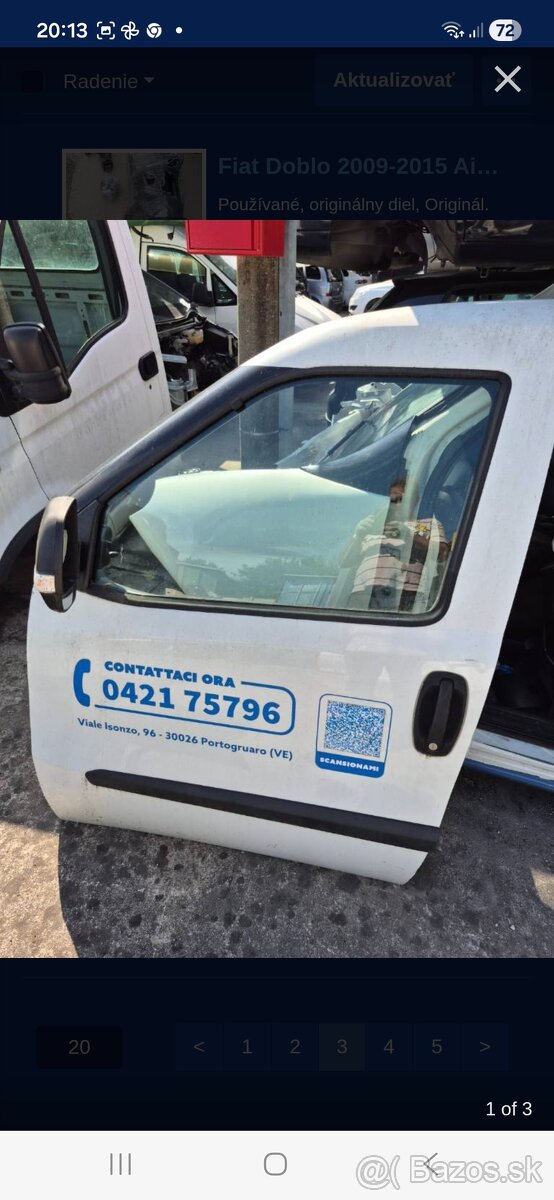 Fiat Doblo Opel Combo D rok 2008-2016 dvere