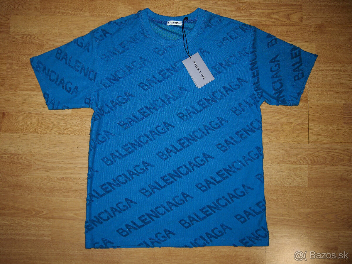 Balenciaga pánske tričko petrolejové