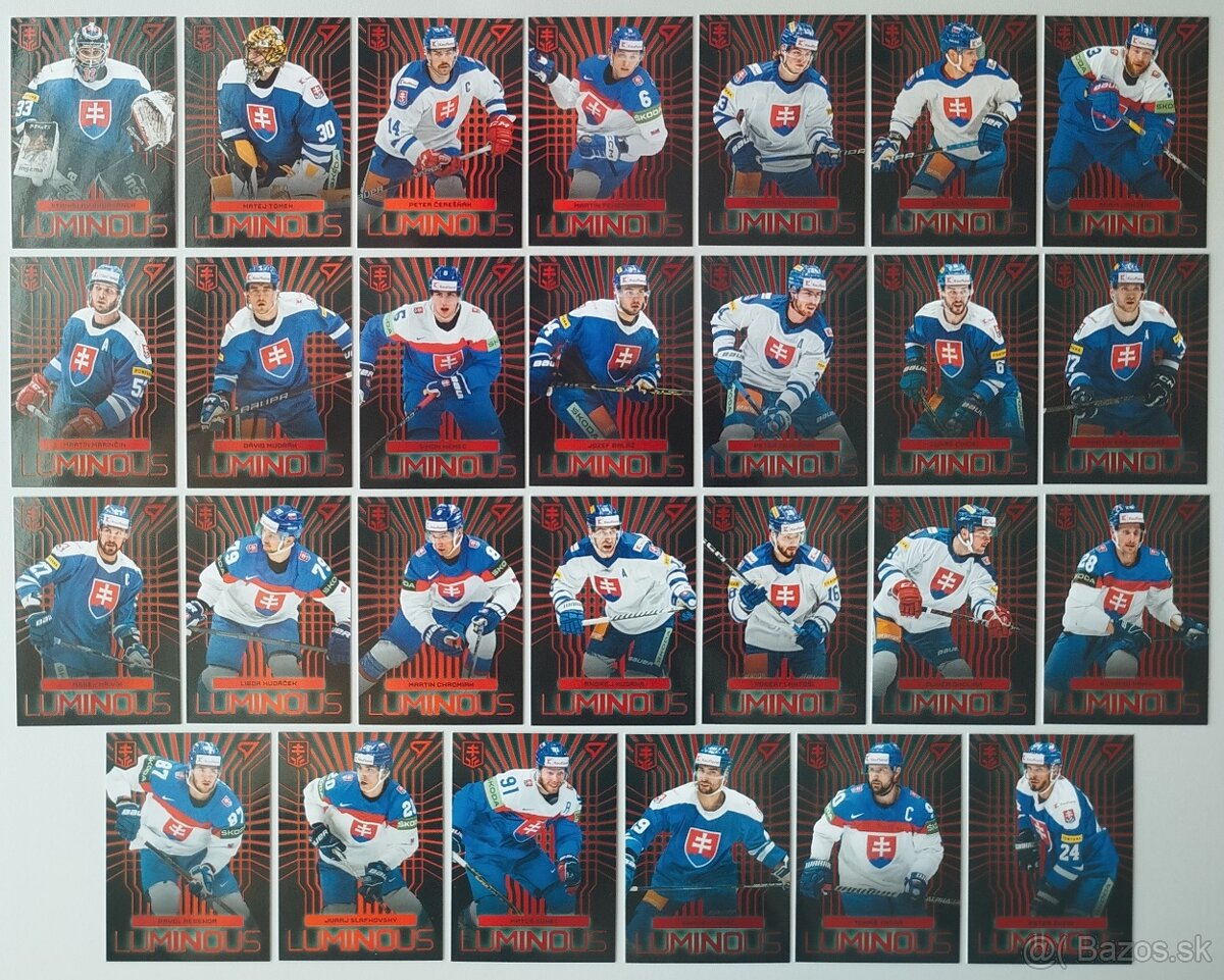 Hokejové kartičky HOKEJOVÉ SLOVENSKO 2024 - LUMINOUS - RED
