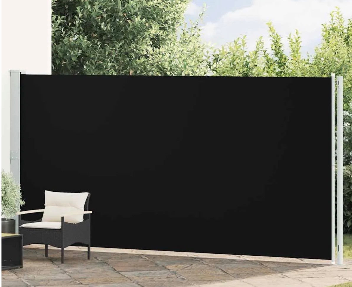 Bočná čierna výsuvná markíza 200x600cm