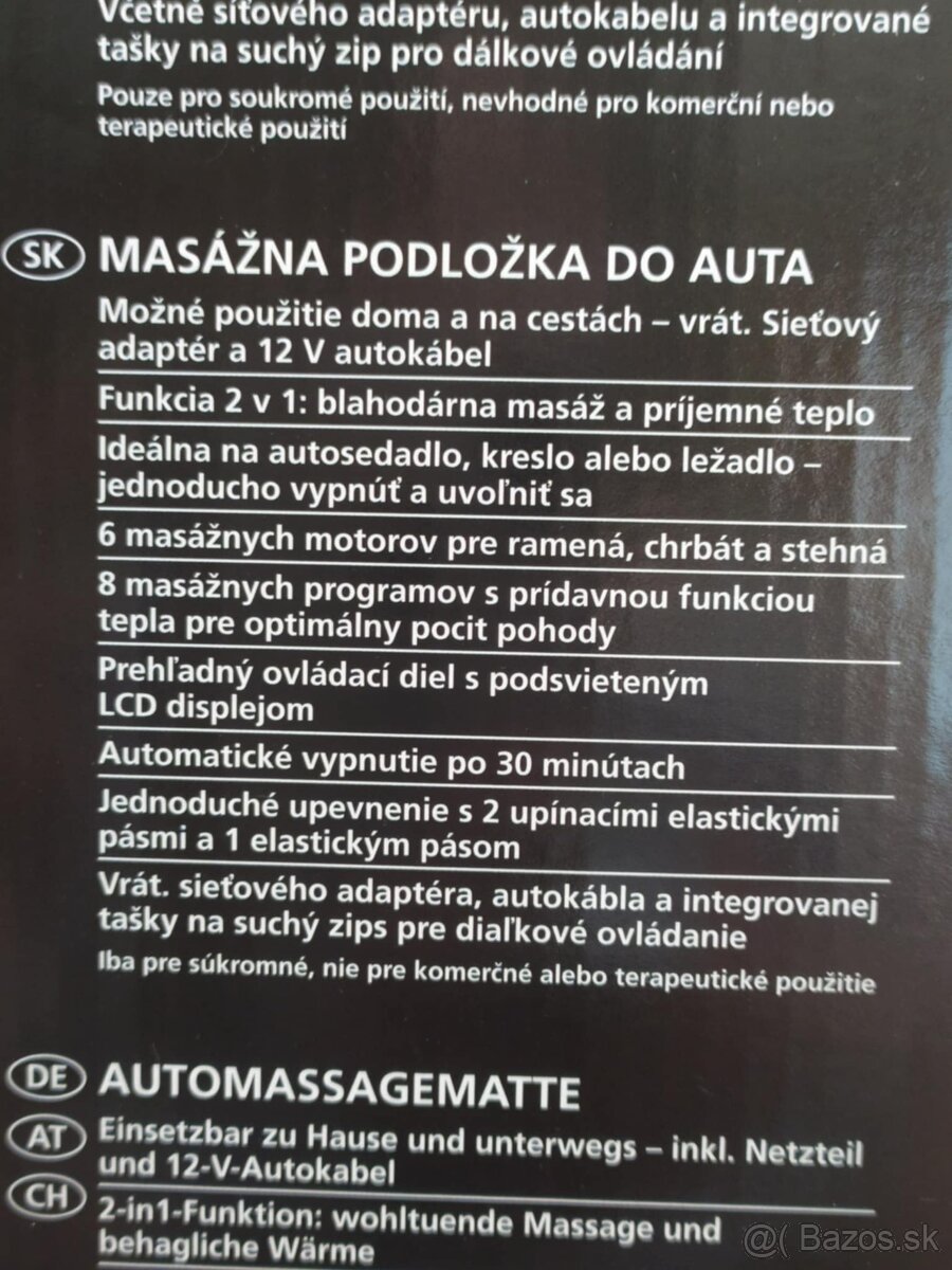 Masážna podložka do auta aj mimo