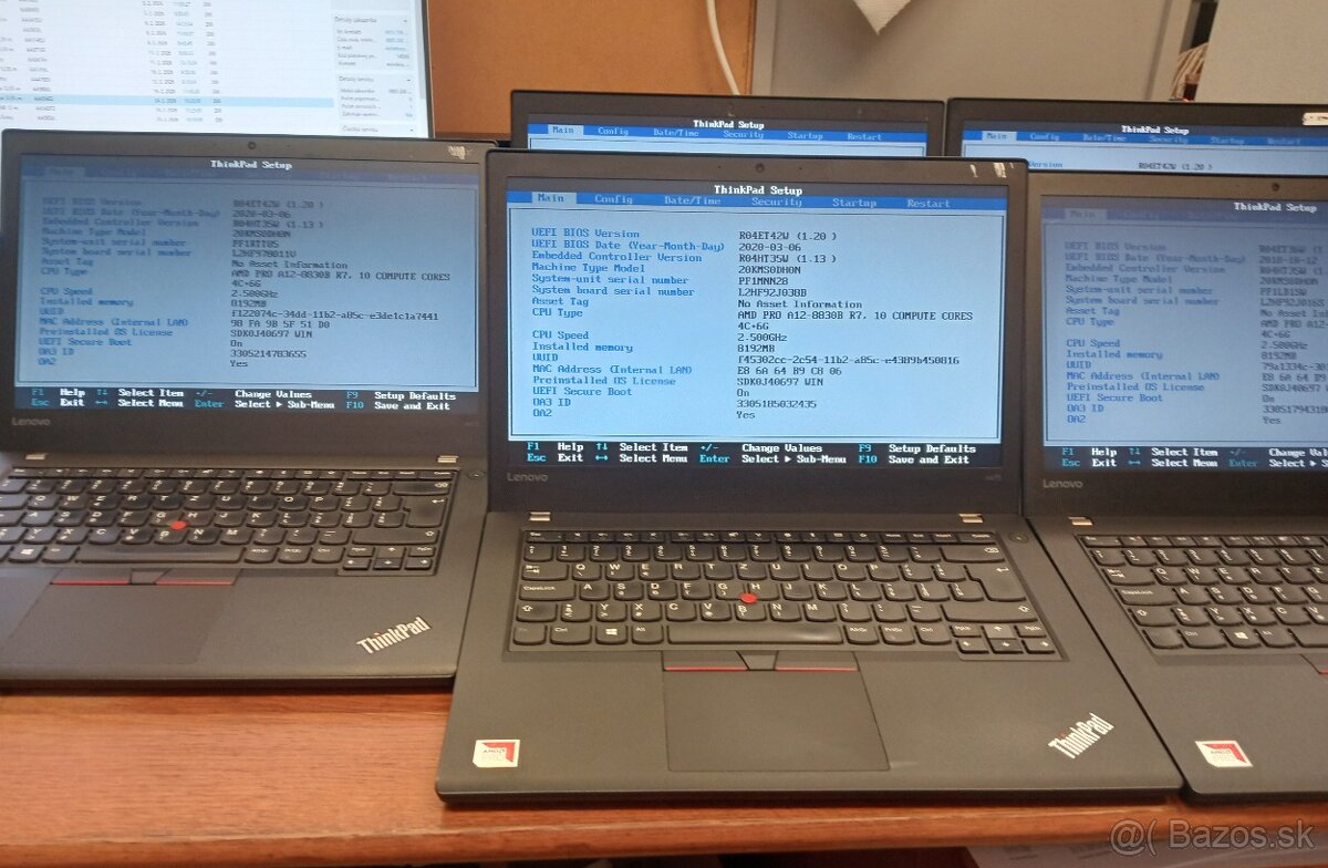 predám 5ks nekompletných notebookov Lenovo thinkpad a475