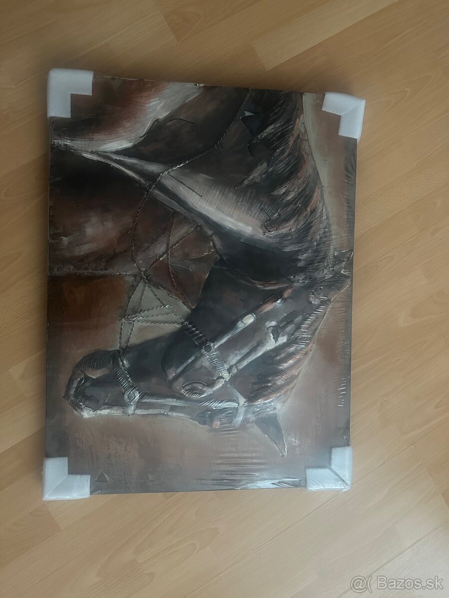 Kovový obraz s koňmi