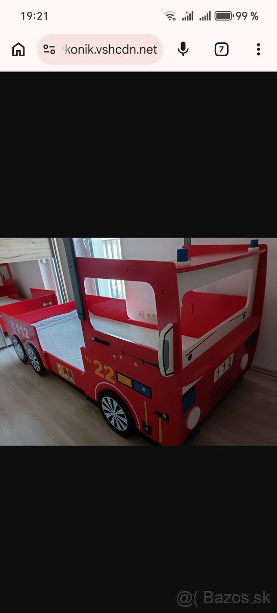 Postel požiarnicke auto