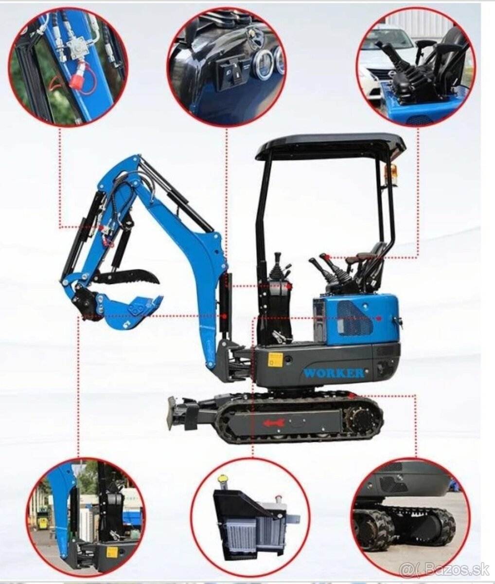 Prenajom Minibager Worker Profi R12