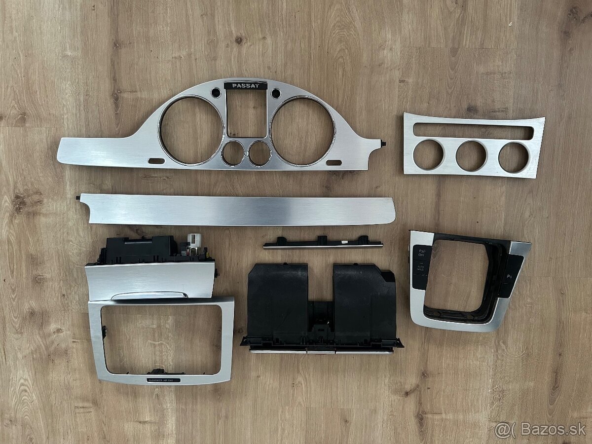 Vw passat b6 dekor lišty interiéru brusený hlinik