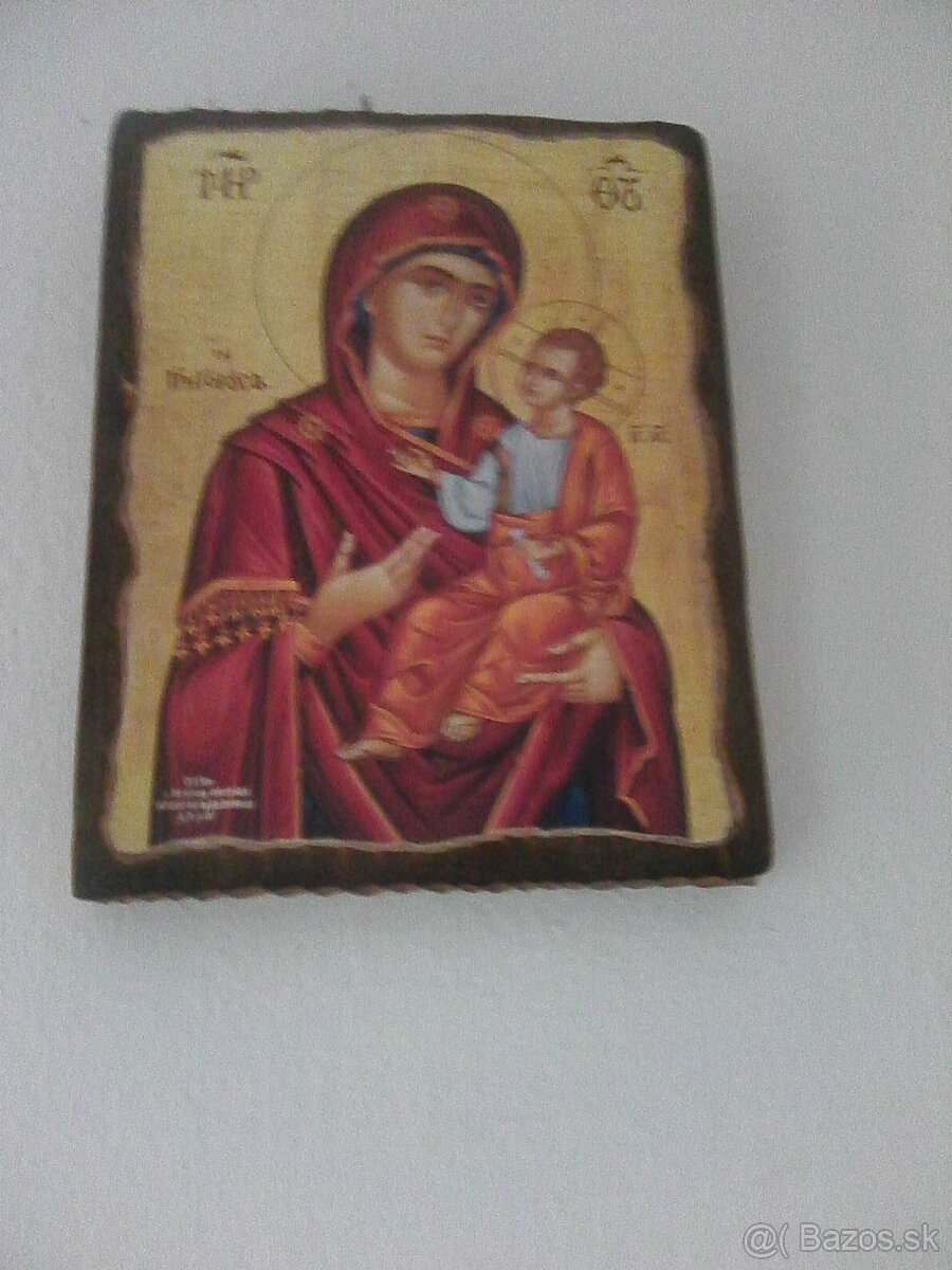 Predám drevený obrázok Madony.