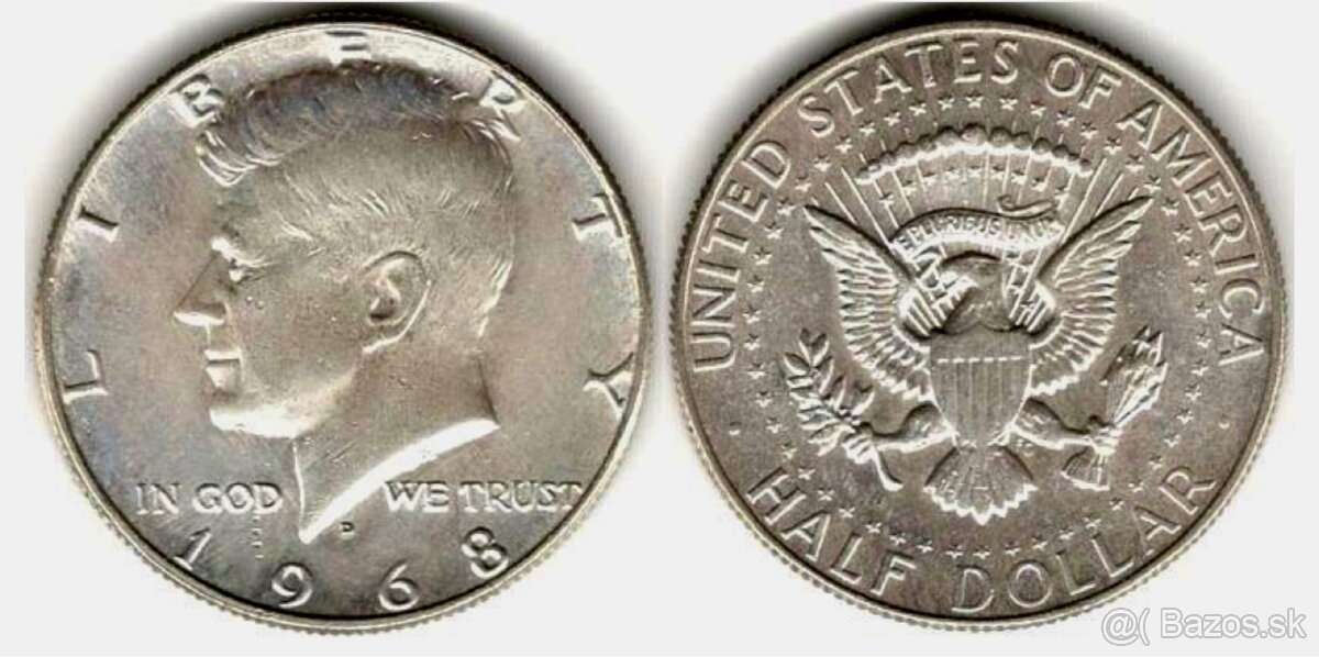 LIBERTY Half dollar J.F.Kennedy 1968 Ag