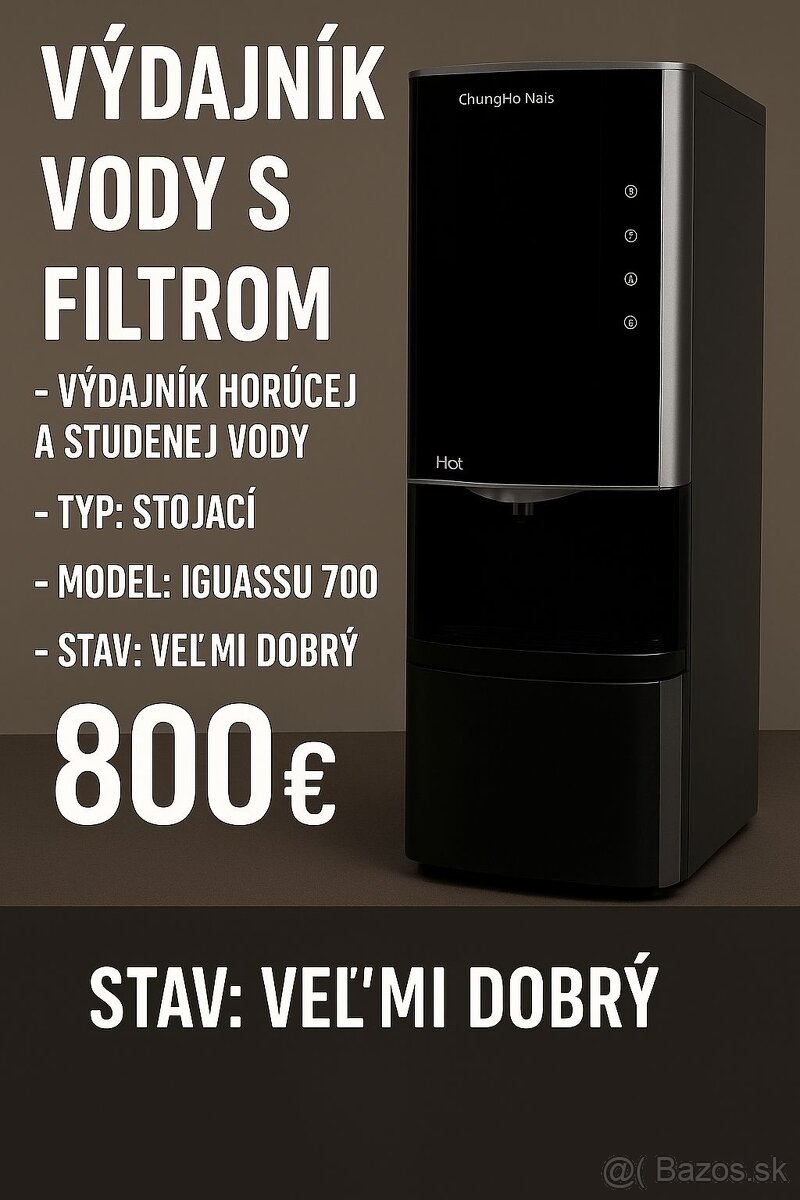 Predám výdajník vody s filtrom – Chungho Nais Iguassu 700