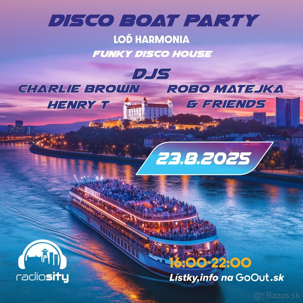 2x vstupenka na Disco Boat Party s Rádiom SiTy