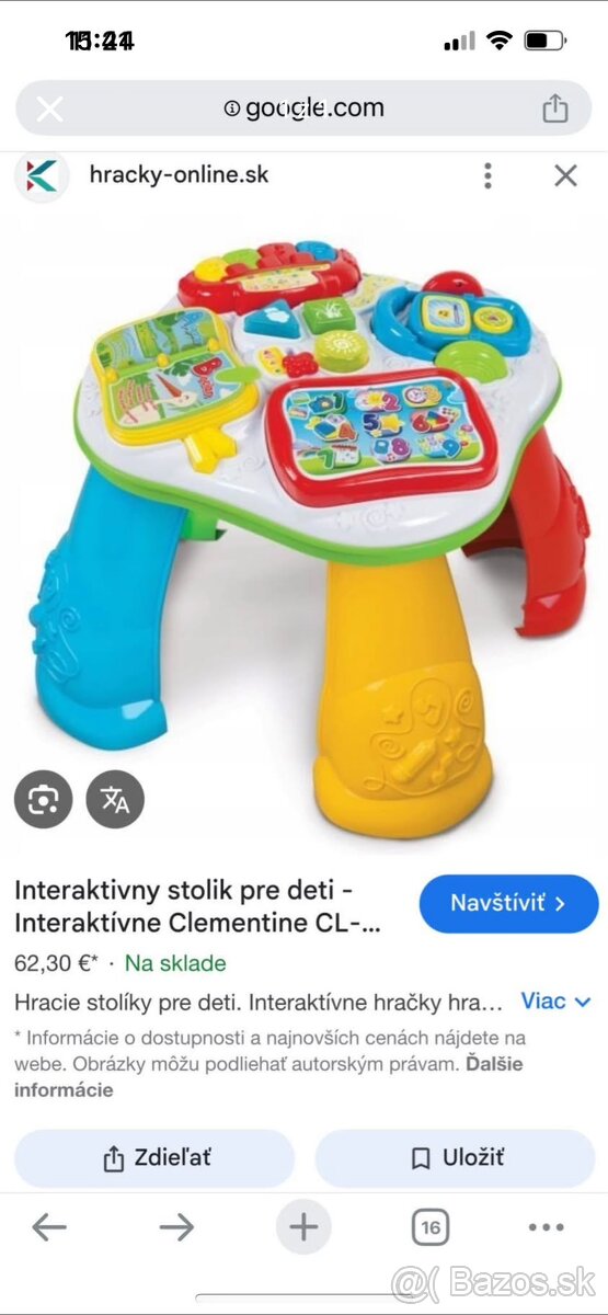 Interaktívny stolík v nemeckom jazyku