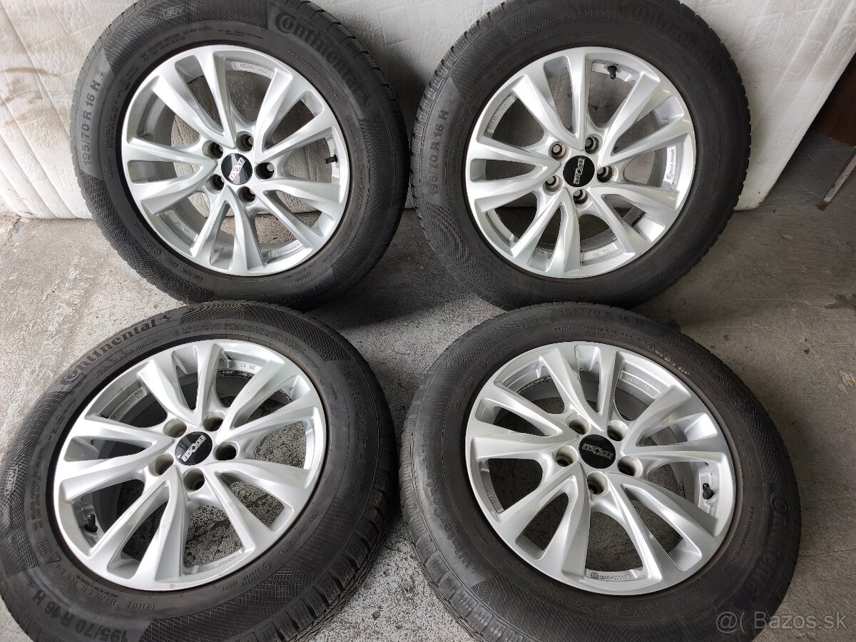 Alu disky 5x105 r16 Opel Mokka zimné pneumatiky 195/70 r16
