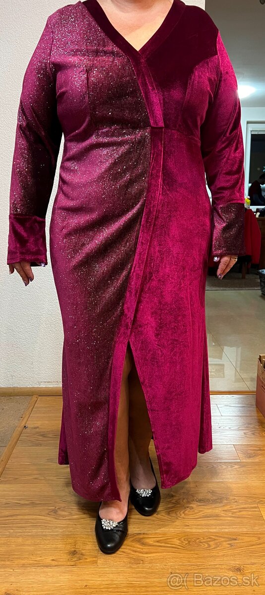 Spoločenské šaty cyklamenové veľkosť 46