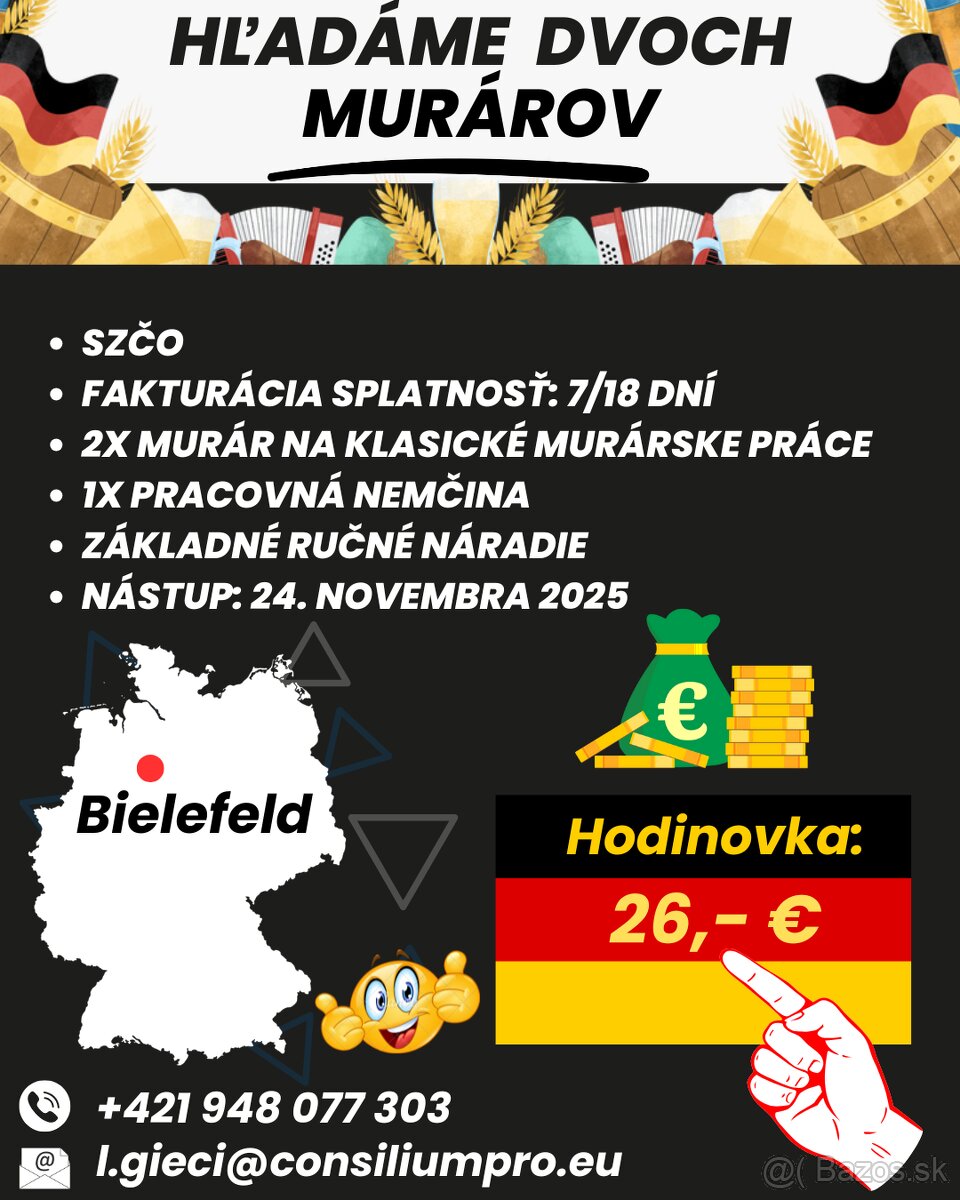 Hľadáme murávov na projekt v Nemecku