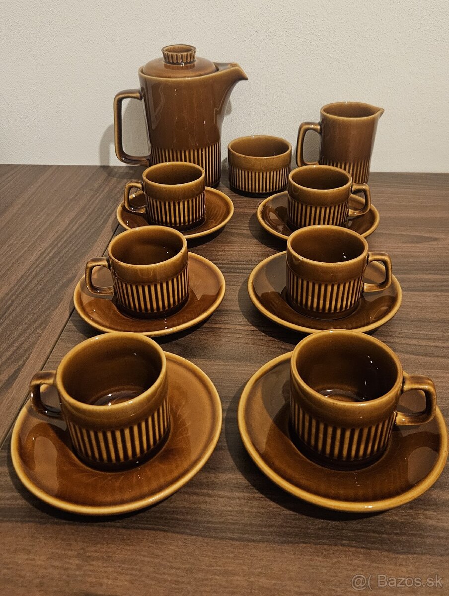 Kávová súprava Kera Vitral  Československo   Hnedá farba