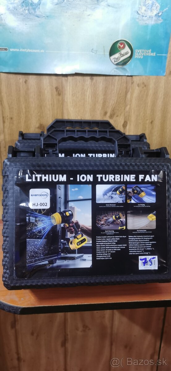 Akumulátorový fúkač vzduchu + 2 × batéria 48v + nabíjačka