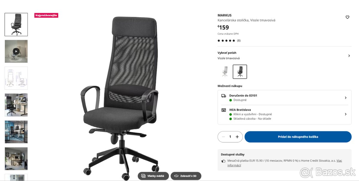 Predám kancelársku stoličku IKEA Markus