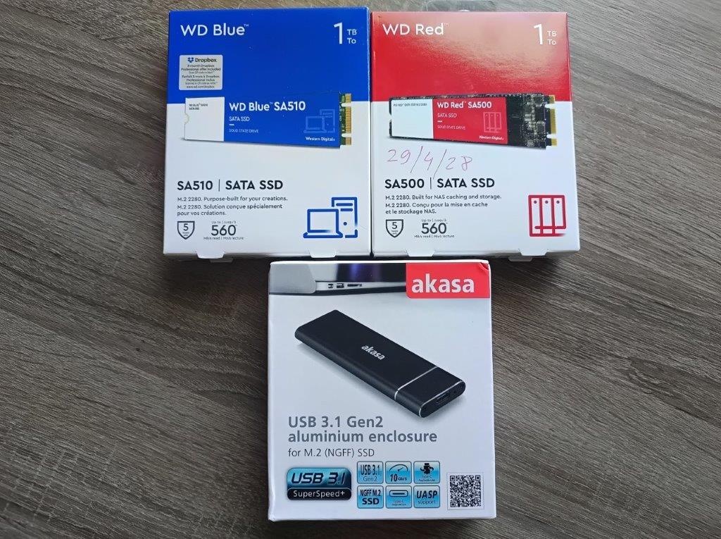 Ext. WD RED / Blue 1TB USB C/ A - zaruka 04 / 2028.