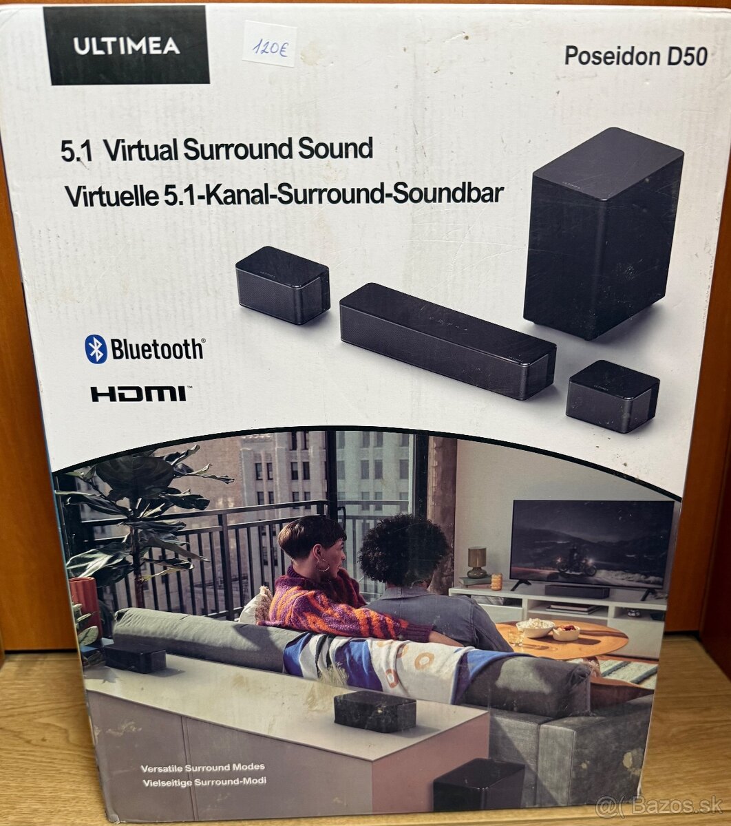 Predám nový 5.1- kanálivý soundbár pre televízor