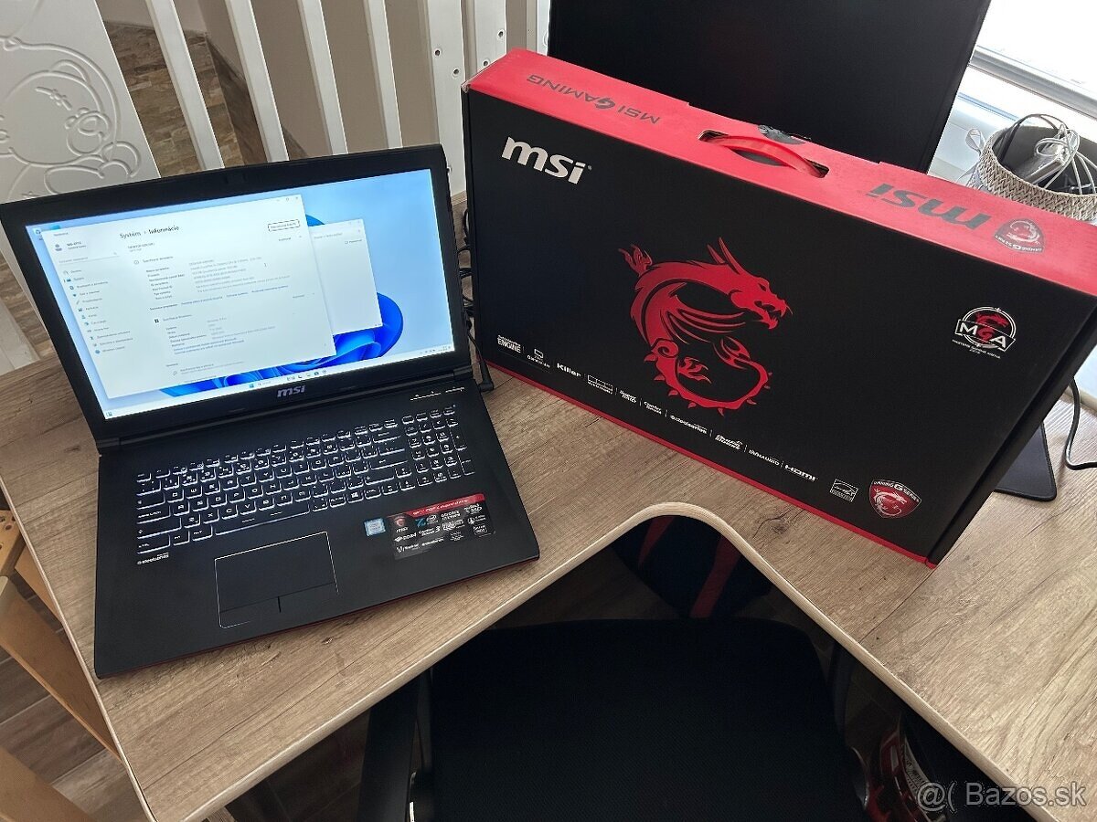 Herný MSI GP72 Leopard Pro 17-I5,16gb ram,GTX 960m,SSD+HDD