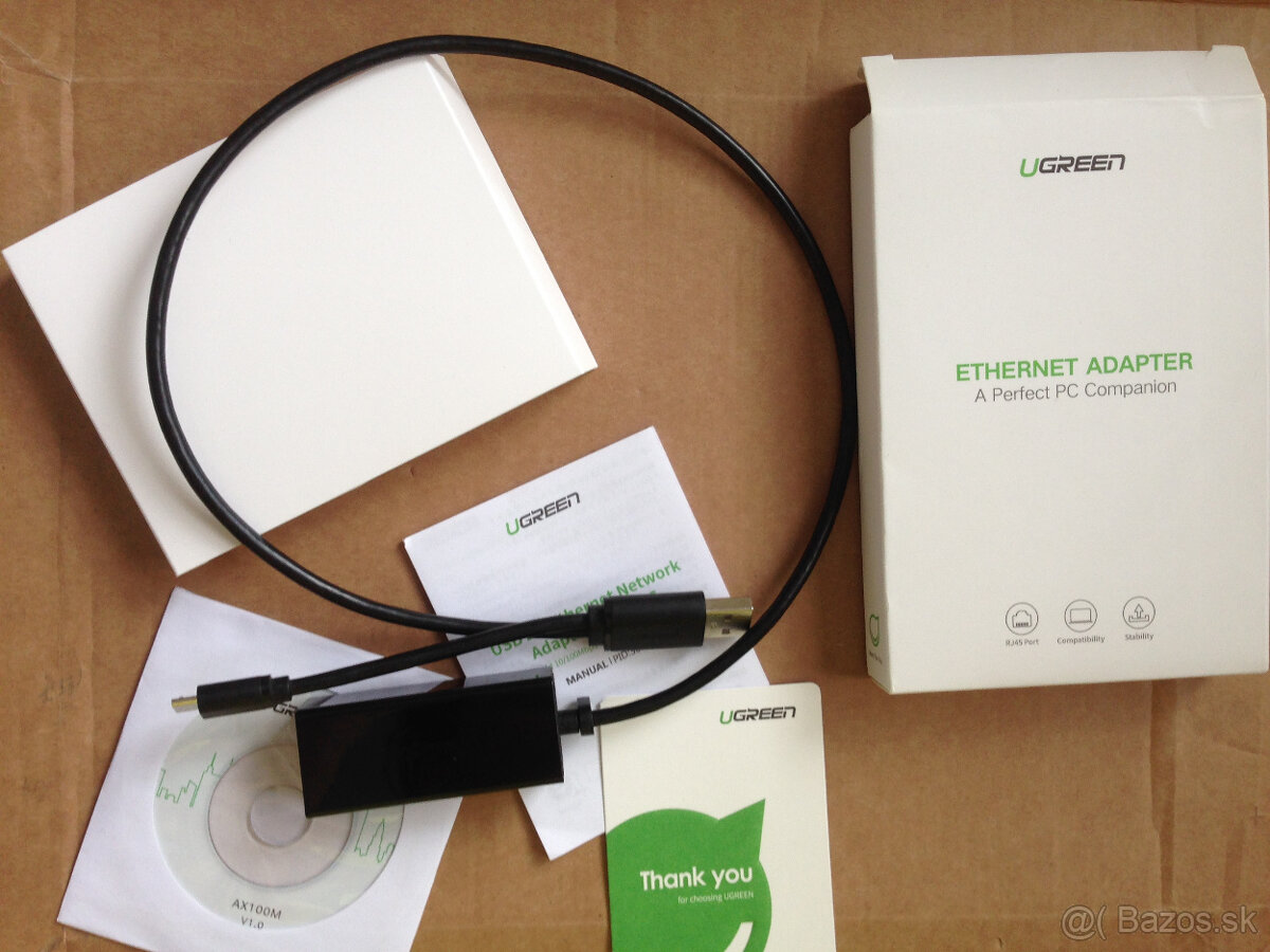 Ugreen 30219 ethernet LAN adaptér 2v1 pre PC Android Tablet