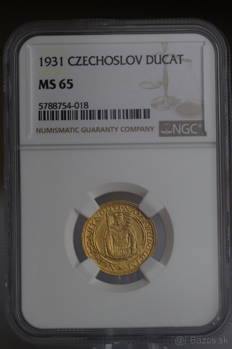 Svätováclavský 1 dukát 1931 - NGC MS65