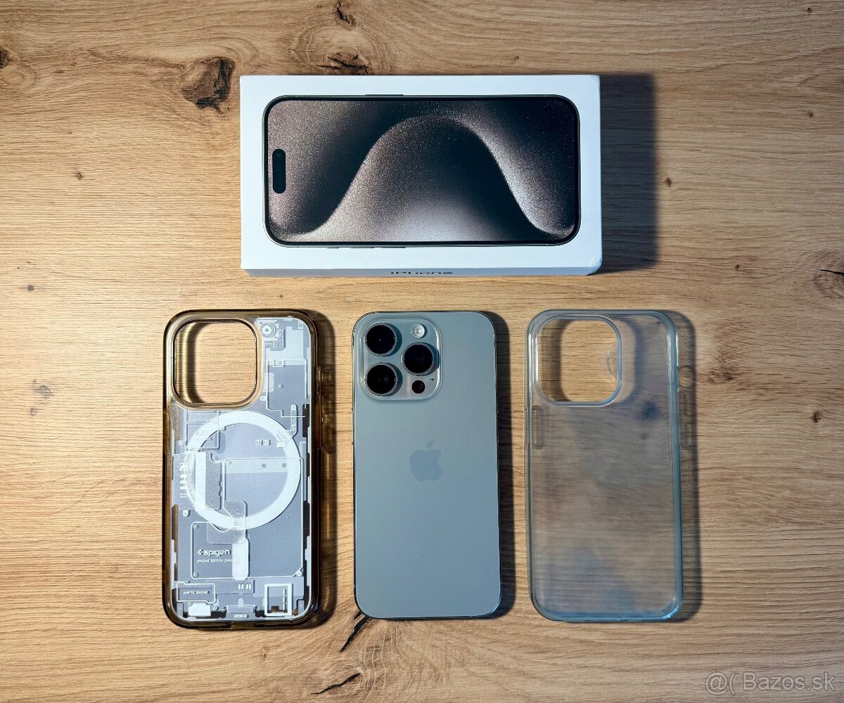 📱 iPhone 15 Pro – 256 GB – Natural Titanium – TOP stav