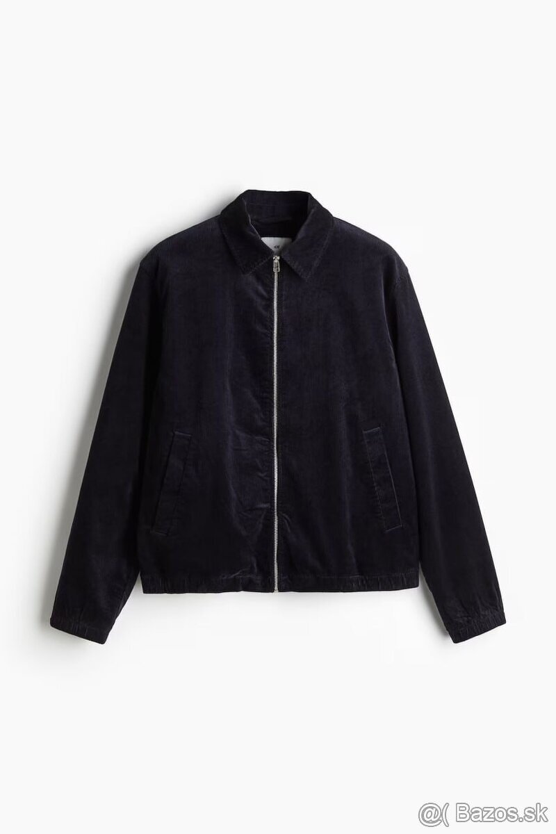 Manšestrová panská bunda H&M, námornícka modrá - veľkosť S