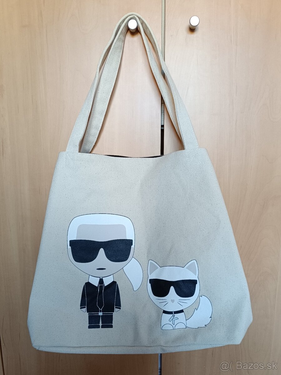 Béžová canvasová taška zn. Karl Lagerfeld