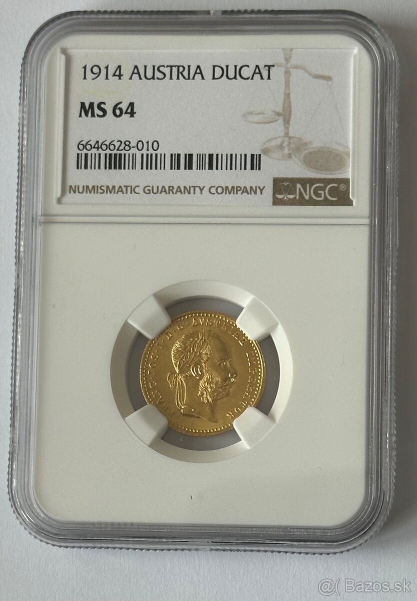 Dukát Franz Jozef I 1914 NGC MS 64