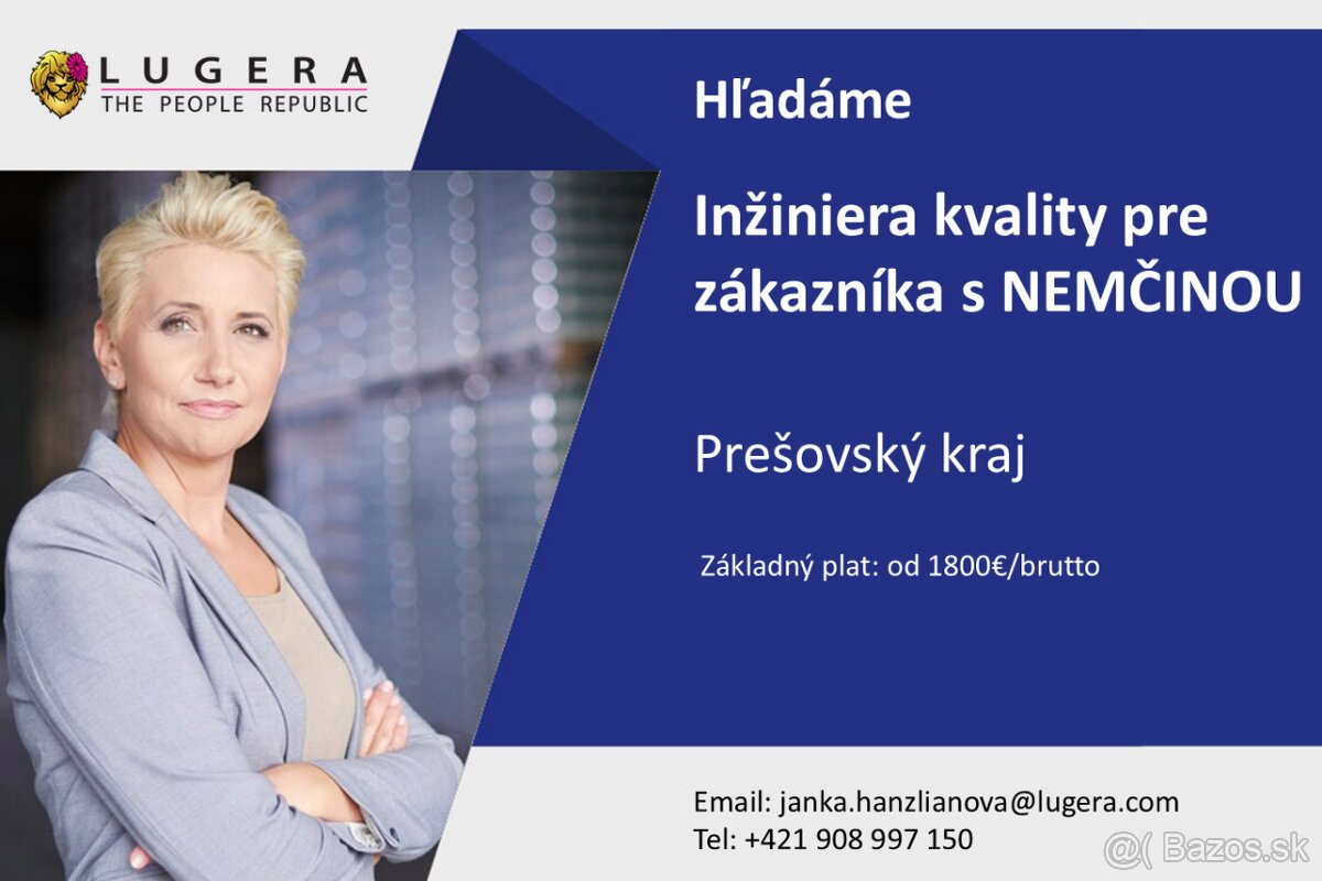 Inžinier kvality pre zákazníka s nemčinou